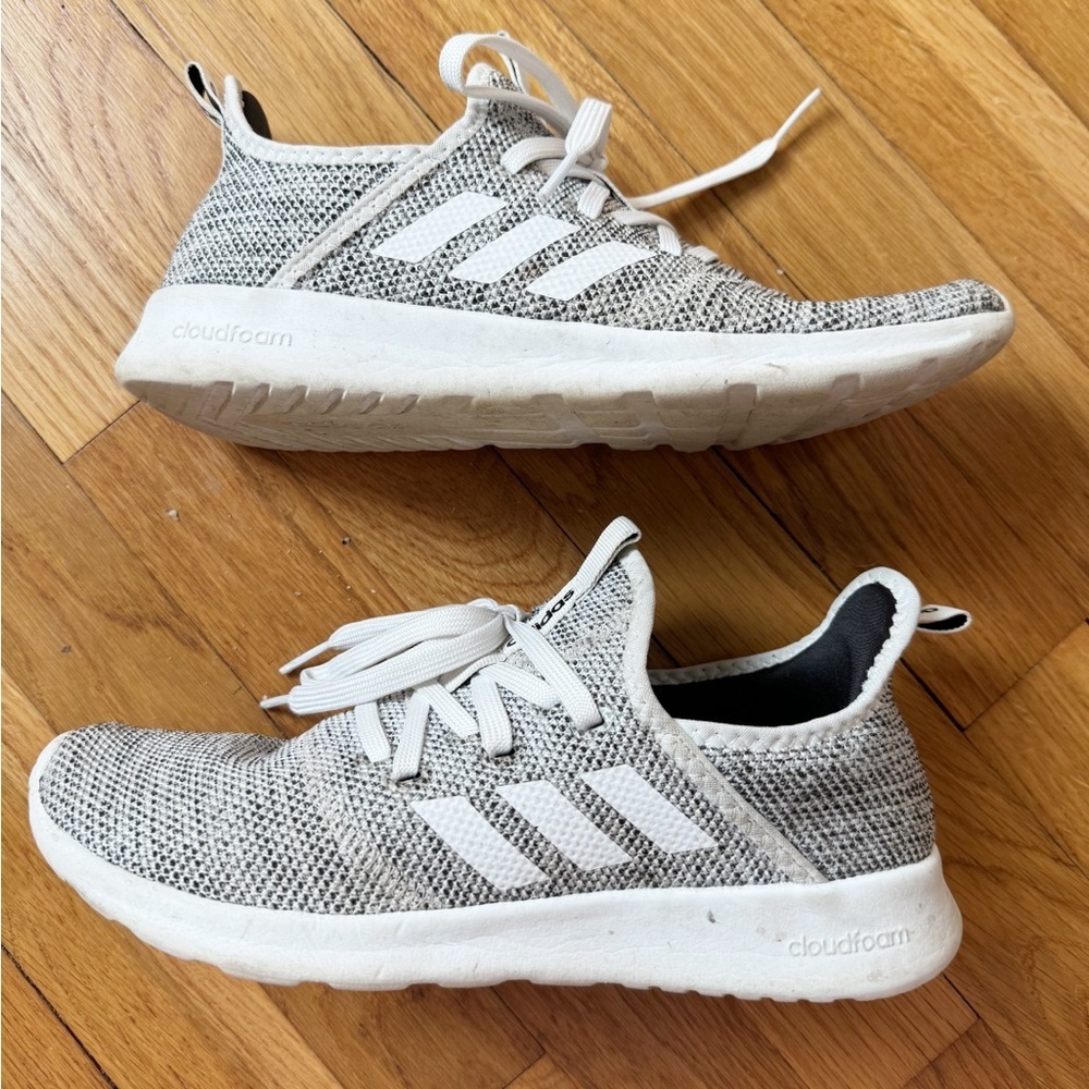 Adidas Cloudfoam 2.0 Sneakers Size 7.5 Gray White Running